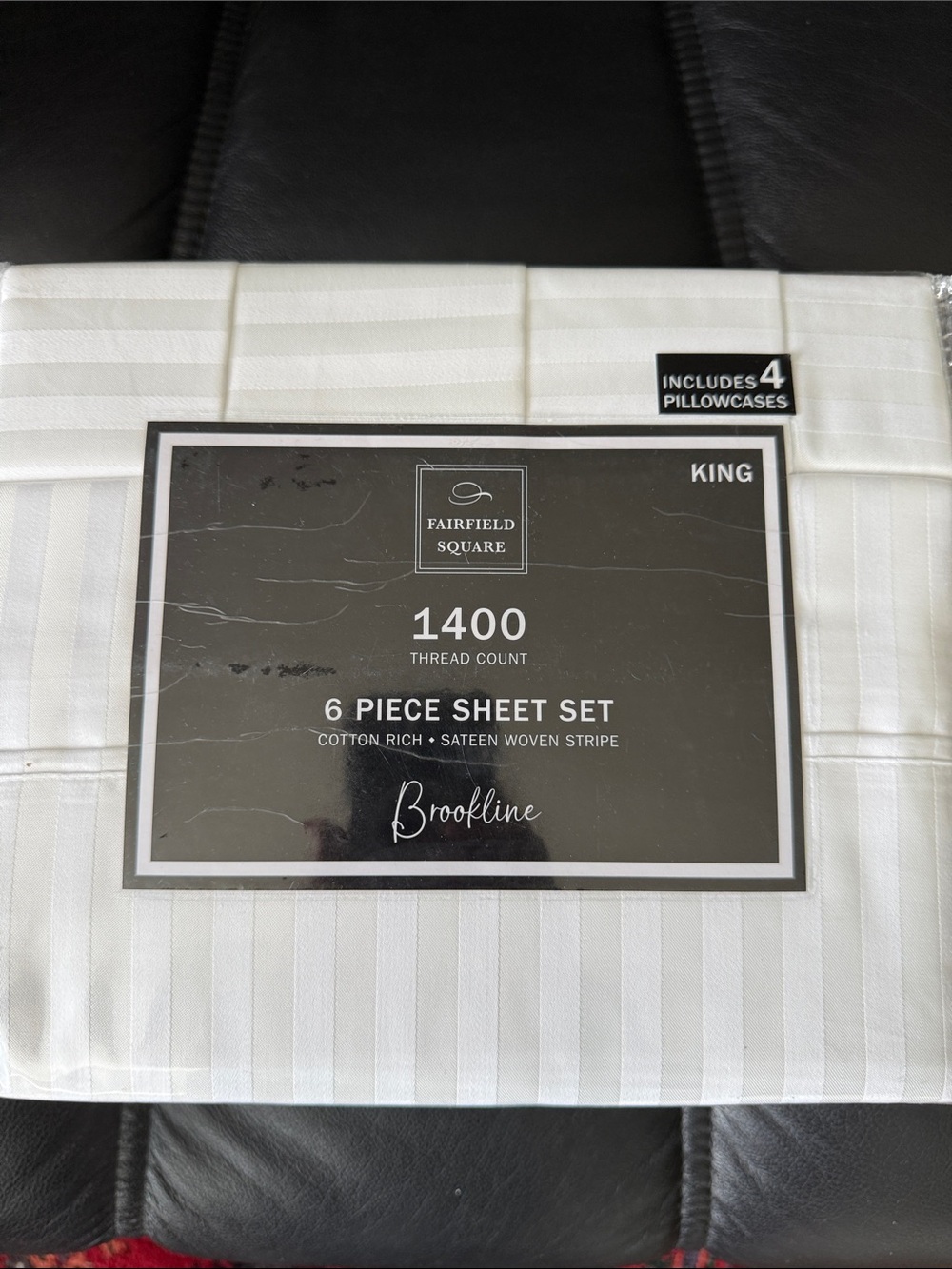 Brookline 1400 Thread Count King Sheet Set in White - 6 Piece